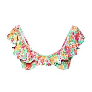 CAROLINE CONSTAS Anastasia Ruffle Floral Underwire Bikini Top